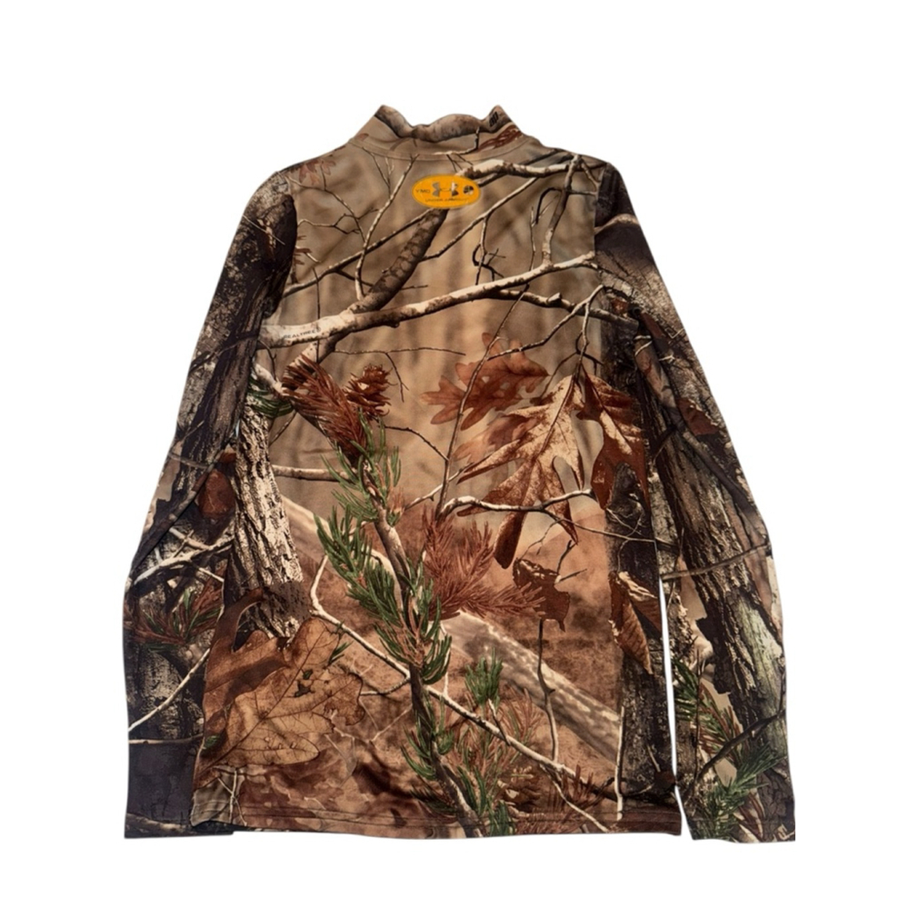Youth Under Armour Camo Long Sleeve Tee M Brown Green